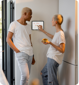 Controlling automated heating with wall mounted display