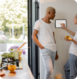 Controlling automated heating with wall mounted display