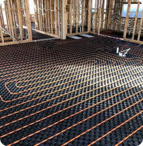 Hydronic system under floor