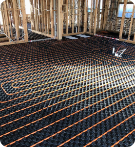 Hydronic system under floor