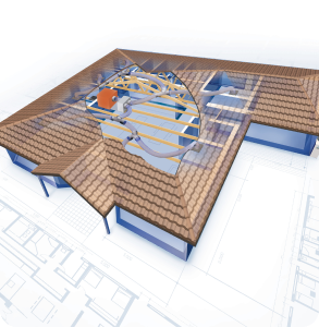 Cooling system in roof infographic