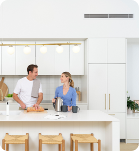 Ducted reverse cycle vents in kitchen