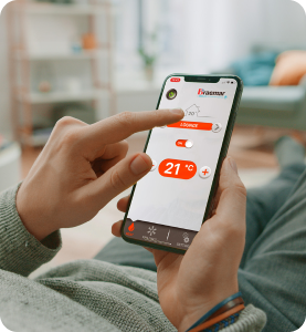 Controlling gas ducted heating with smartphone